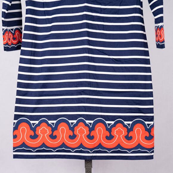 Vineyard Vines Women's Size 4 Nautical Blue & White Stripe w/ Orange Embroidery - Picture 4 of 8